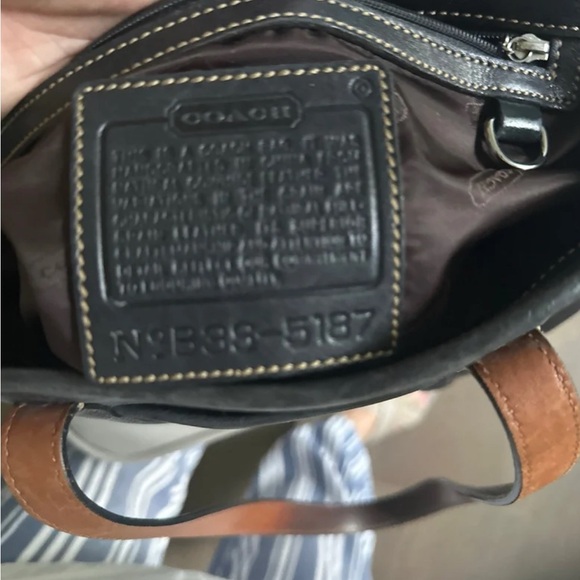 Coach Black and Brown Leather Tote - Picture 5 of 7